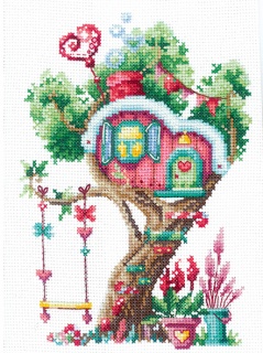 Набор для вышивания "Сделай своими руками" Д-21 "Дома на деревьях. Сладкий" 12 х 17.5 см